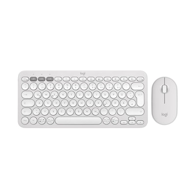 Logitech Pebble 2 Combo Weiß - Schlanke Multi-Device Bluetooth®-Tastatur und -Maus mit anpassbaren Tasten von Logitech