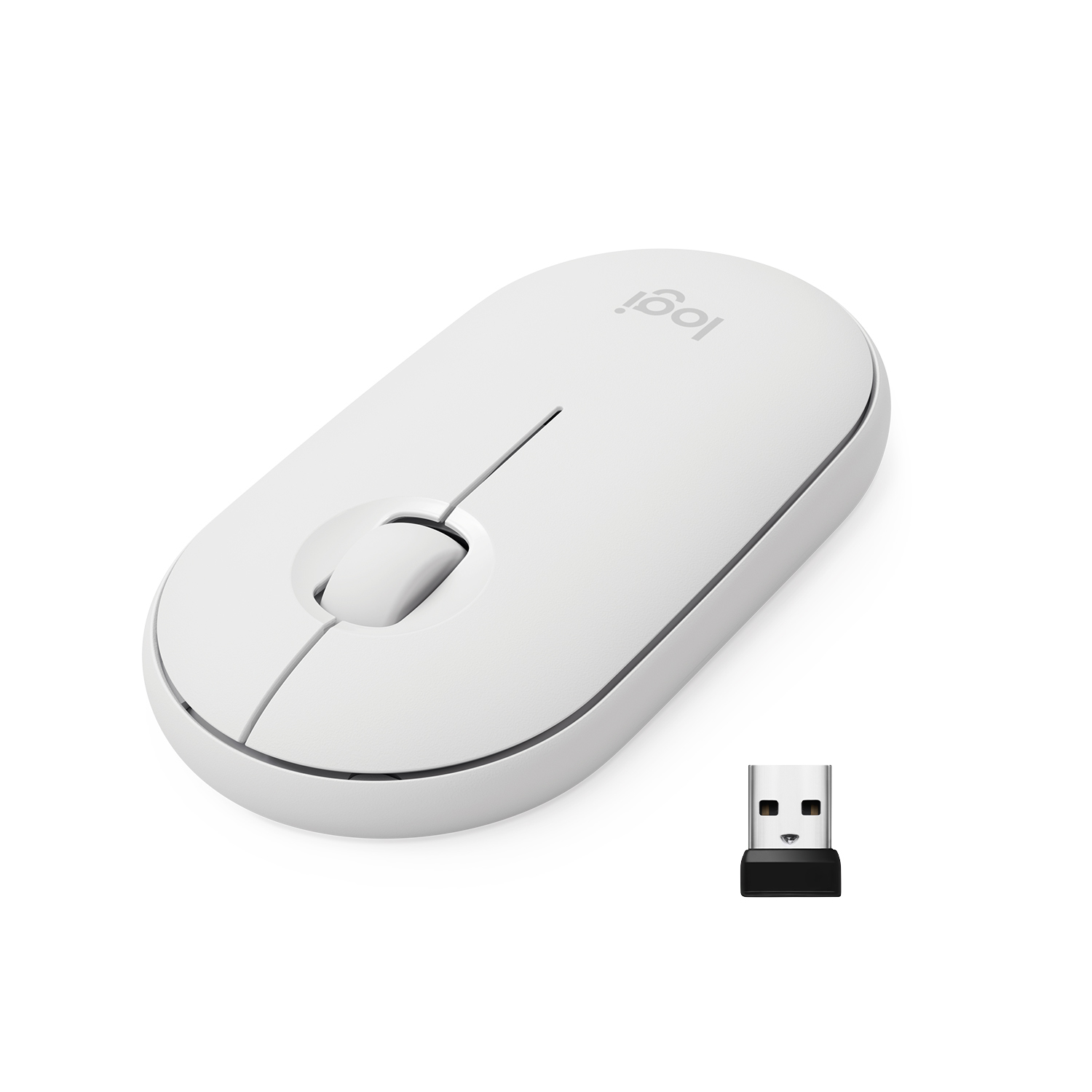 Logitech Pebble M350 kabellose silent Maus, Weiß von Logitech