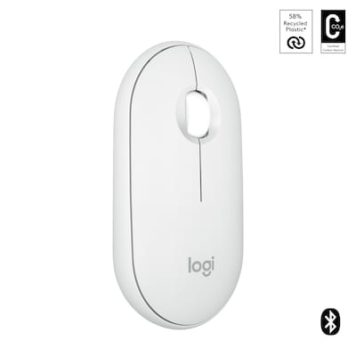 Logitech Pebble Mouse 2 M350S Weiß - Schlanke, kompakte Bluetooth®-Maus von Logitech