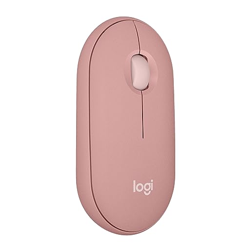 Logitech Pebble Mouse 2 M350s schlanke kabellose Bluetooth-Maus, mobil, leicht, anpassbare Taste, leise Klicks, Easy-Switch für Windows, macOS, iPadOS, Android, ChromeOS - Rosa von Logitech