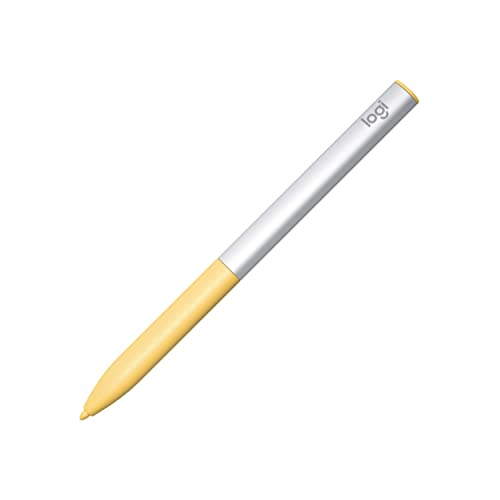 Logitech Pen USI-Stift für Chromebook Wiederaufladbarer USI-Stift Entwickelt für Lernanwendungen, Zertifiziert „Funktioniert mit Chromebook“, Kein Pairing, Weicher, rutschfester Griff - Silber/Gelb von Logitech