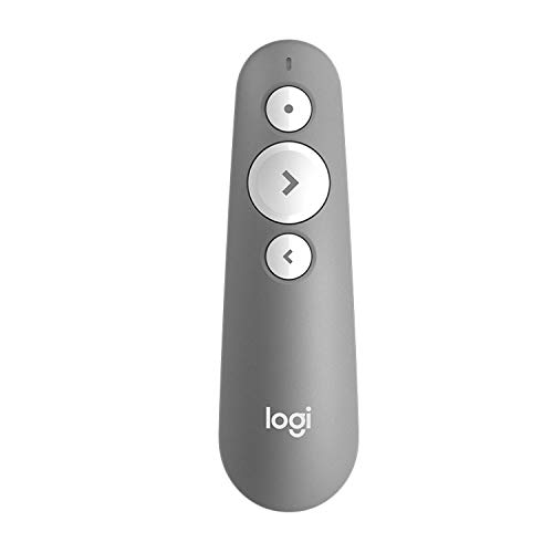 Logitech R500 Laser-Präsentationsfernbedienung, mittelgrau, mit Dual-Konnektivität, Bluetooth oder USB für PowerPoint, Keynote, Google Slides, Prezi von Logitech