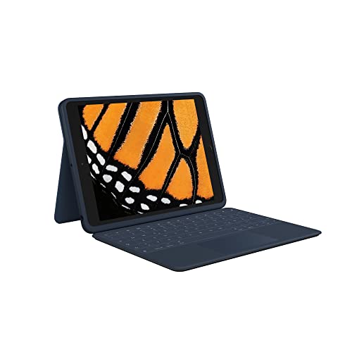 Logitech Rugged Combo 3 Touch iPad Tastatur-Case (7., 8. und 9. Gen - 2019, 2020, 2021) mit Trackpad und Smart Connector für iPad, 10 Stück pro Verpackung, Deutsches QWERTZ-Layout – Blau von Logitech