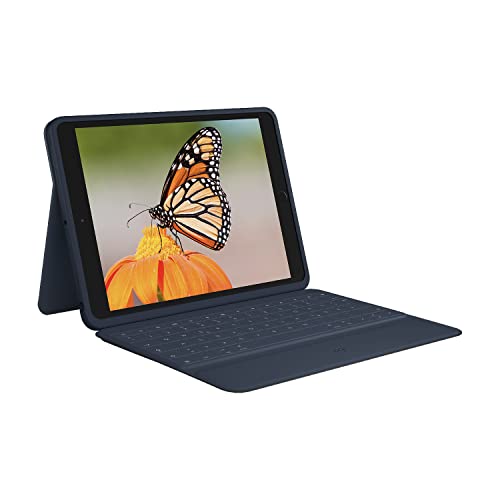 Logitech Rugged Combo 3 iPad Tastatur-Case mit Smart Connector für iPad (7., 8. und 9. Generation), Deutsches QWERTZ-Layout – Blau von Logitech