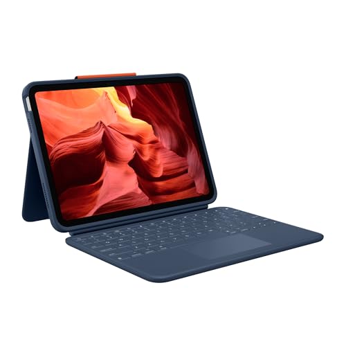 Logitech Rugged Combo 4 Touch Tastatur-Case mit Trackpad und Smart Connector für iPad (10. Generation und A16) – Classic Blue, Deutsches QWERTZ-Layout - Blau von Logitech