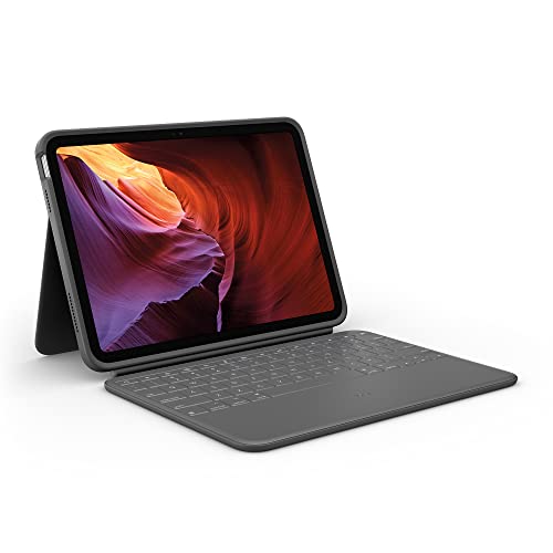 Logitech Rugged Folio für iPad (10. Generation) – Schutzcase mit Smart Connector und strapazierfähiger, spritzwassergeschützter Tastatur - French Layout von Logitech