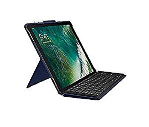 Logitech SLIM COMBO für iPad Pro 12.9 ZOLL (1. und 2. Generation) Tastatur-Case mit Hintergrundbeleuchtung, Smart Connector (Modell: A1584, A1652, A1670, A1671, A182), Deutsches QWERTZ Layout - Blau von Logitech
