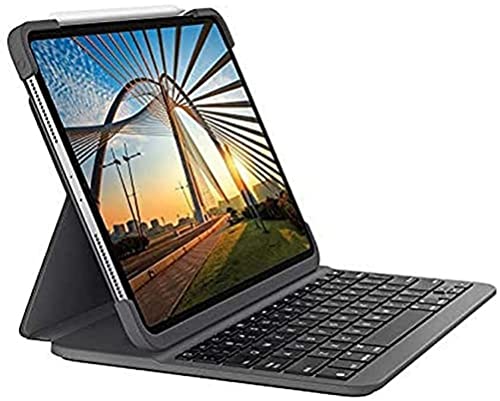 Logitech SLIM FOLIO PRO Bluetooth-Tastatur-Case mit Hintergrundbeleuchtung für iPad Pro 11 Zoll (1. und 2. Generation) (Modell: A1980, A1934, A1979, A2013), Italienisches QWERTY-Layout Grafit von Logitech