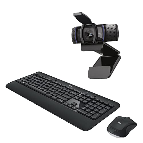 Logitech Setup für professionelle Videogespräche, C920s und MK540 kabellose Tastatur und Maus, 1080p-HD-Videogespräche, Autofokus-Webcam, PC/Mac/Notebook/Macbook von Logitech