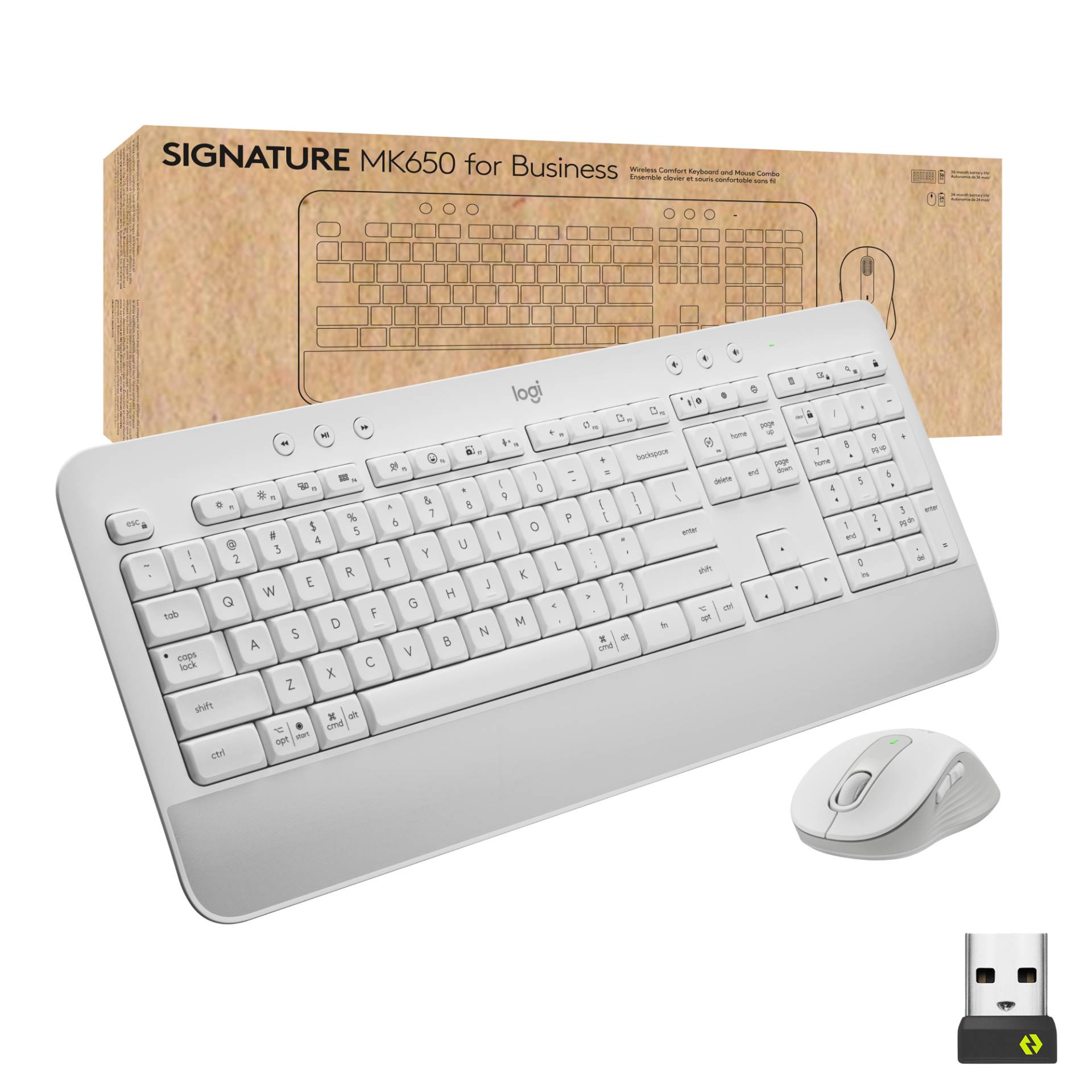 Logitech Signatur MK650 for Business Desktopset, Handballenauflage, Bluetooth, Logi Bolt USB-Empfänger von Logitech