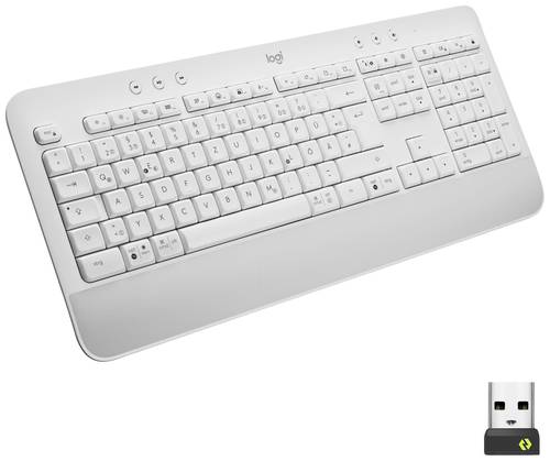 Logitech Signature K650 Bluetooth®, Funk Tastatur Deutsch, QWERTZ Weiß Spritzwassergeschützt von Logitech