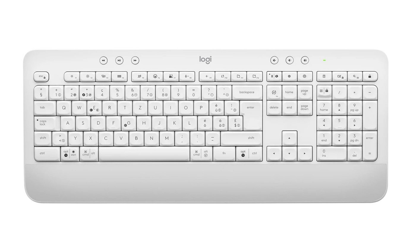 Logitech Signature K650 Comfort kabellose Tastatur +Handballenauflage Schweizer ergonomische Tastatur von Logitech