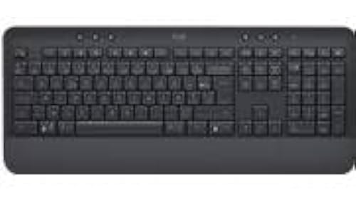 Logitech Signature K650 Comfort kabellose Tastatur mit Handballenauflage, BLE Bluetooth/Logi Bolt USB-Empfänger, Soft-Touch-Tastatur, Numpad, PC/Windows/Mac, Belgisches AZERTY - Grau von Logitech