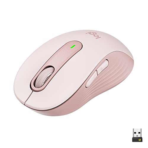 Logitech Signature M650 Kabellose Maus - für kleine bis mittelgroße Hände, 2-Jahres-Batterie, Leise Klicks, Anpassbare Seitentasten, Bluetooth, Kompatibilität mit mehreren Geräten - Rosa von Logitech