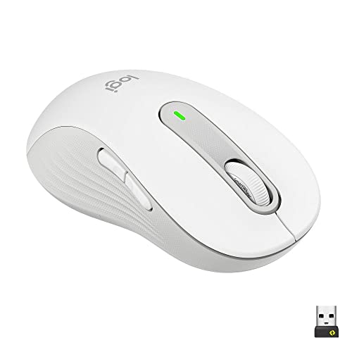 Logitech Signature M650 L Left Kabellose Maus - für große linke Hände, Leise Klicks, Anpassbare Seitentasten, Bluetooth, Kompatibilität mit mehreren Geräten - Weiß von Logitech
