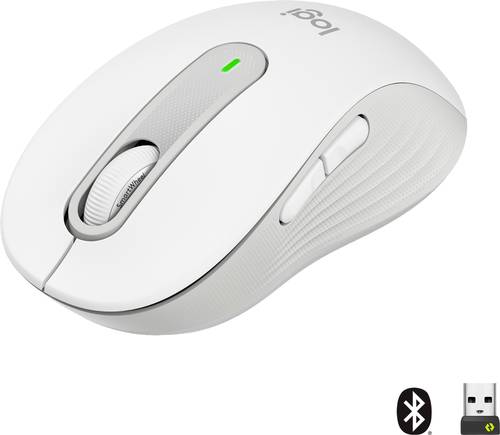 Logitech Signature M650 Maus Funk, Bluetooth® Rechtshänder Größe: M Optisch Weiß 5 Tasten 4000 dpi von Logitech