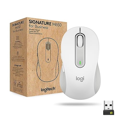 Logitech Signature M650 for Business kabellose Maus, für kleine und mittelgroße Hände, Logi Bolt, Bluetooth, SmartWheel - Weiß Logitech Signature M650 for Business kabellose Maus, für kleine und mittelgroße Hände, Logi Bolt, Bluetooth, SmartWheel - Weiß von Logitech