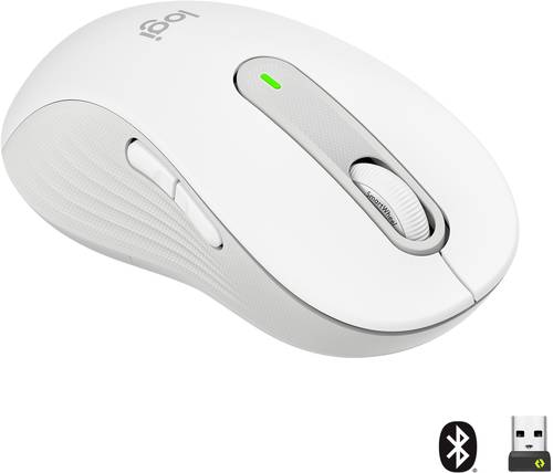 Logitech Signature M650L LEFT Maus Funk, Bluetooth® Linkshänder Größe: L Optisch Weiß 5 Tasten von Logitech