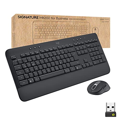 Logitech Signature MK650 Combo for Business, kabellose Maus und Tastatur, Logi Bolt, Bluetooth, SmartWheel, weltweit Zertifiziert, Windows/Mac/Chrome/Linux - Graphit Logitech Signature MK650 Combo for Business, kabellose Maus und Tastatur, Logi Bolt, Bluetooth, SmartWheel, weltweit Zertifiziert, Windows/Mac/Chrome/Linux - Graphit von Logitech