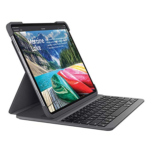 Logitech Slim Folio Pro iPad Hülle mit Kabelloser Bluetooth Tastatur, Für iPad Pro 11" 1. Generation (A2228, A2068, A2230, A2231), 14 iOS-Sondertasten, Magnetverschluss - Englisches QWERTY Layout von Logitech