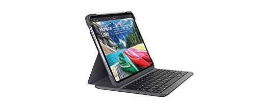 Logitech Slim Folio Pro iPad Hülle mit Kabelloser Bluetooth Tastatur, Für iPad Pro 11" 1. Generation (A2228, A2068, A2230, A2231), 14 iOS-Sondertasten, Magnetverschluss - Französisches AZERTY Layout von Logitech