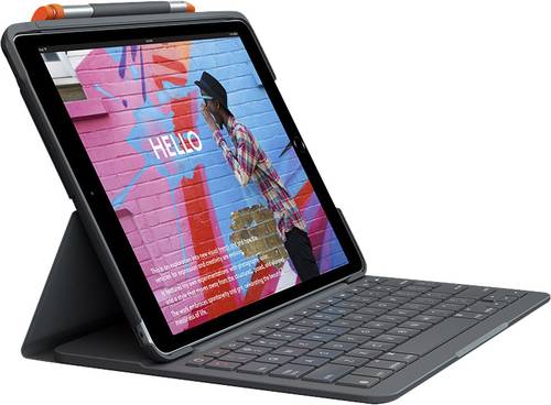 Logitech Slim Folio Tablet-Tastatur mit Hülle Passend für Marke (Tablet): Apple iPad (7. Generatio von Logitech