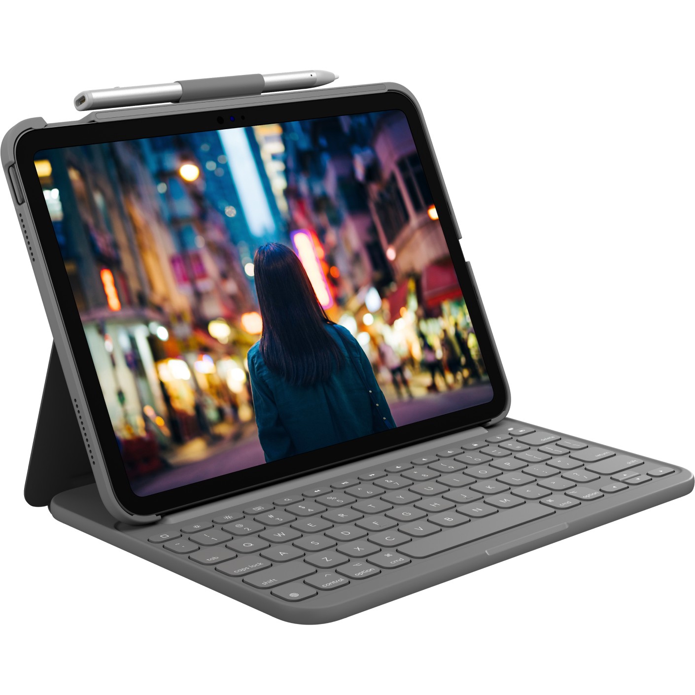 Logitech Slim Folio Bluetooth Tastatur und Schutzhülle iPad 10. Generation grey QWERTZ DE Logitech Slim Folio Bluetooth Tastatur und Schutzhülle iPad 10. Generation grey QWERTZ DE von Logitech