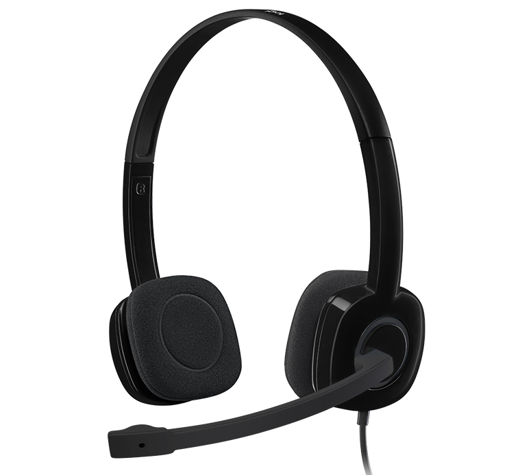 Logitech Stereo Headset H151, kabelgebunden, 3,5mm Klinke, In-line Remote Control, Schwarz von Logitech