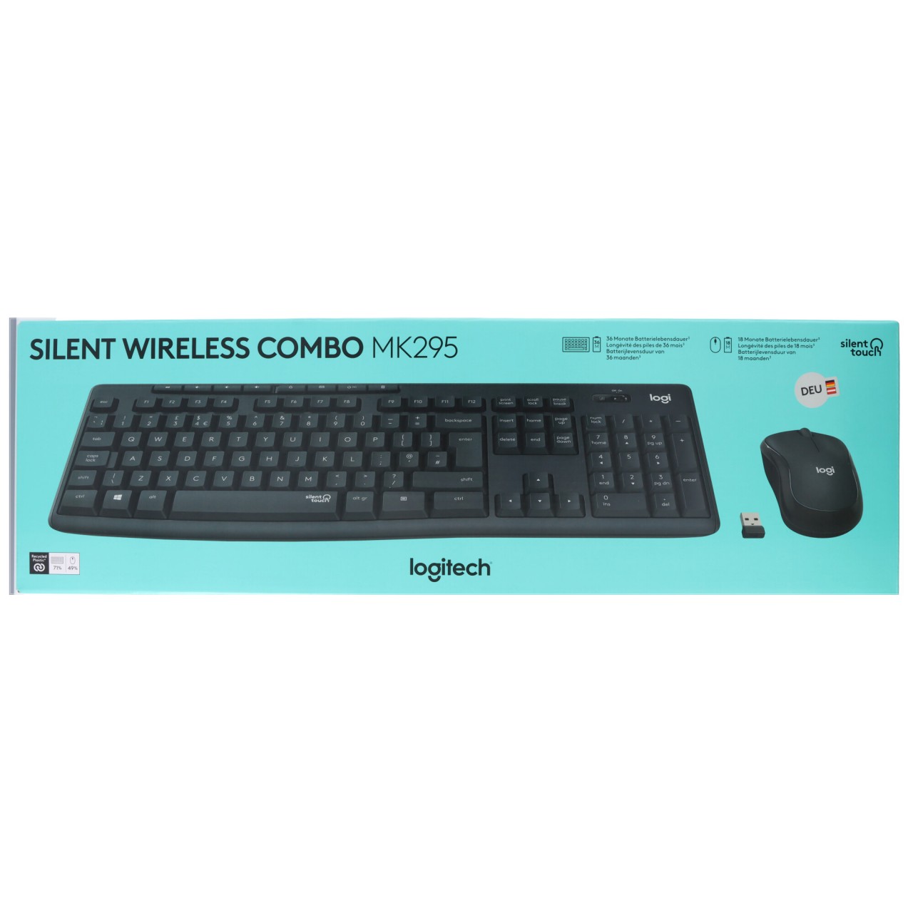 Logitech Tastatur/Maus Set MK295, Wireless, grafit Silent, DE, Optisch, 1000 dpi, Retail Logitech Tastatur/Maus Set MK295, Wireless, grafit Silent, DE, Optisch, 1000 dpi, Retail von Logitech