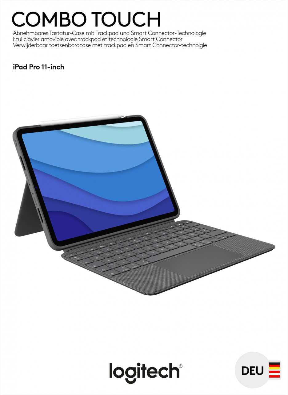 Logitech Tastatur Combo Touch, Smart Connector, grau für Apple iPad Pro 11", Gen.1/2/3/4, Trackpad, DE, Retail Logitech Tastatur Combo Touch, Smart Connector, grau für Apple iPad Pro 11", Gen.1/2/3/4, Trackpad, DE, Retail von Logitech