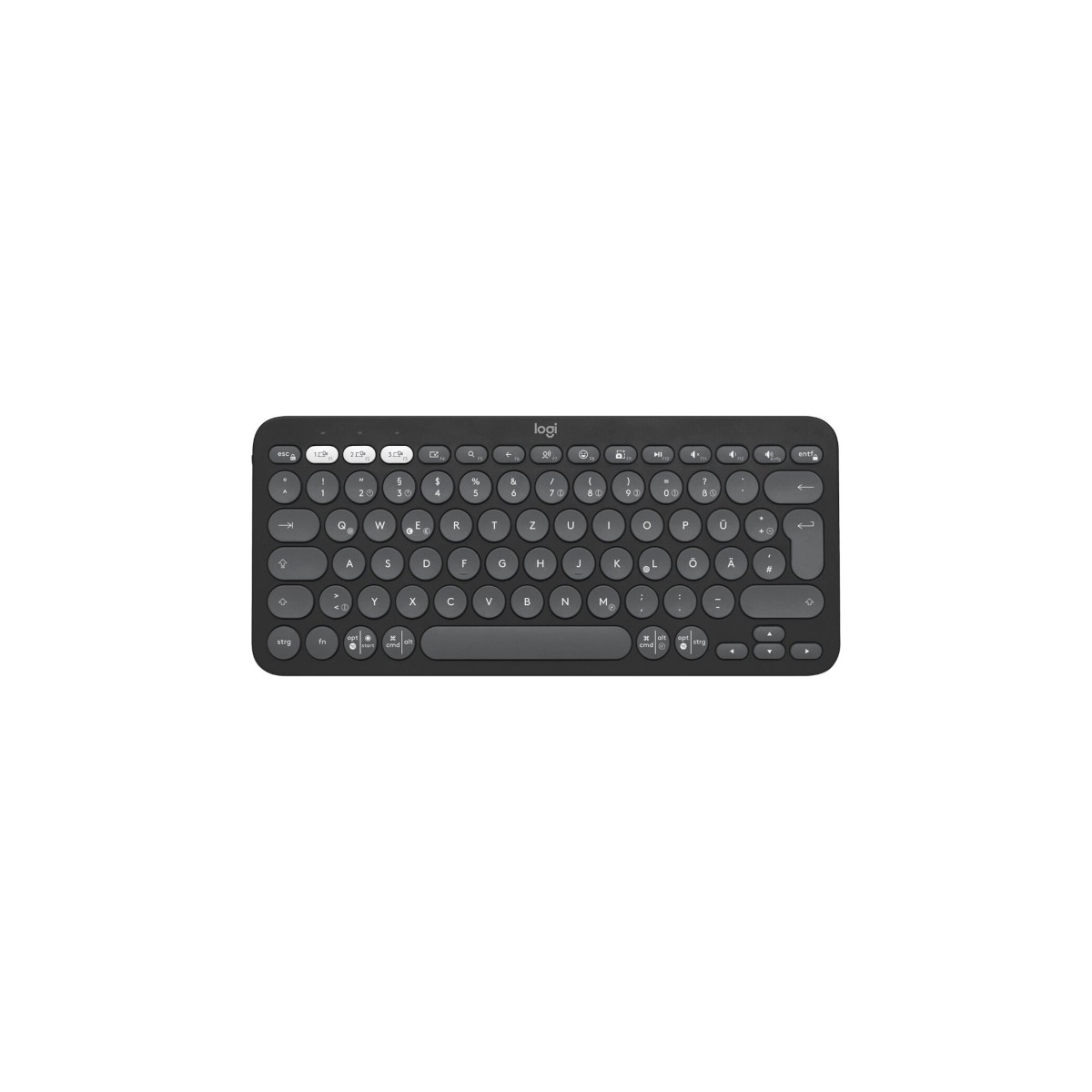 Logitech Tastatur PEBBLE KEYS 2 K380S, grafit Schlanke, minimalistische Bluetooth®-Tastatur mit personalisierbaren Tasten. von Logitech