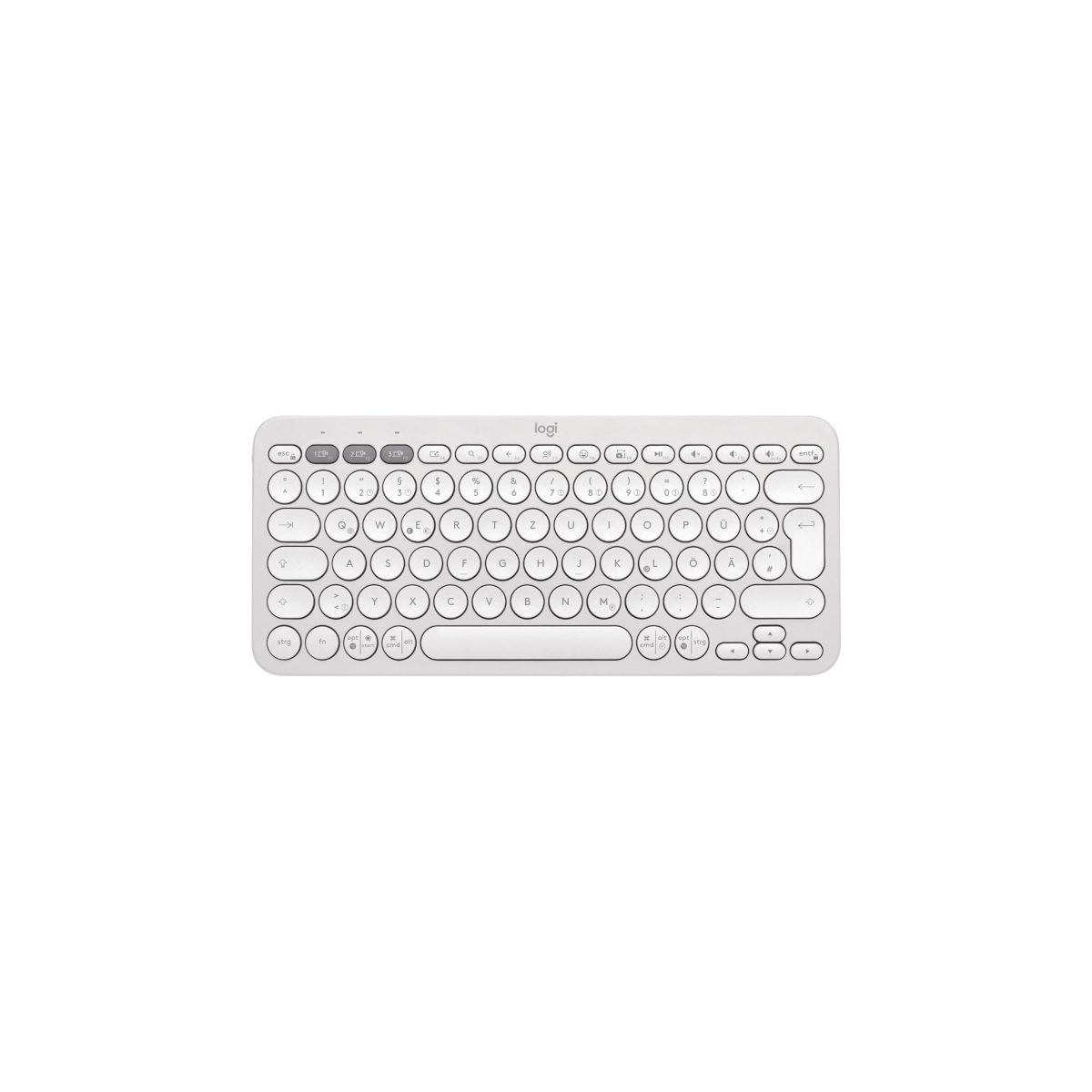 Logitech Tastatur PEBBLE KEYS 2 K380S, weiß Schlanke, minimalistische Bluetooth®-Tastatur mit personalisierbaren Tasten. von Logitech