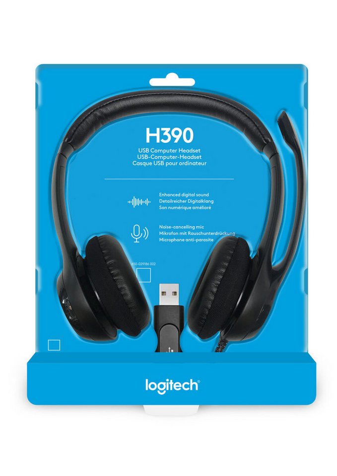 Logitech USB Headset H390 + Mikrofon schwarz PC-Headset Logitech USB Headset H390 + Mikrofon schwarz PC-Headset von Logitech