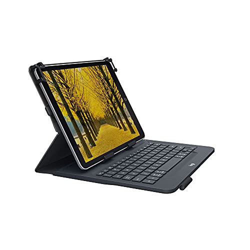 Logitech Universal Folio Tablet-Hülle mit Kabelloser Tastatur, Bluetooth, 2-Jahre Batterielaufzeit, Für 9 Zoll- 10 Zoll Tablets, Apple, Android & Windows-OS, Deutsches QWERTZ-Layout von Logitech