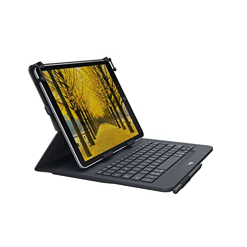 Logitech Universal Folio Tablet-Hülle mit Kabelloser Tastatur, Bluetooth, 2-Jahre Batterielaufzeit, Für 9 Zoll- 10 Zoll Tablets, Apple, Android & Windows-OS, Französisches AZRTY-Layout - Schwarz von Logitech