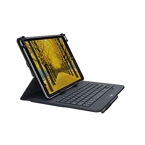 Logitech Universal Folio Tablet-Hülle mit Kabelloser Tastatur, Bluetooth, 2-Jahre Batterielaufzeit, Für 9 Zoll- 10 Zoll Tablets, Apple, Android & Windows-OS, Spanisches QWERTY-Layout - Schwarz von Logitech