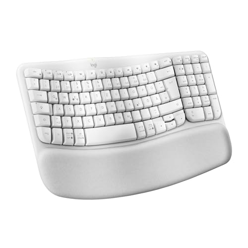 Logitech Wave Keys kabellose ergonomische Tastatur - Weiß, Skandinavisches QWERTY-Layout von Logitech