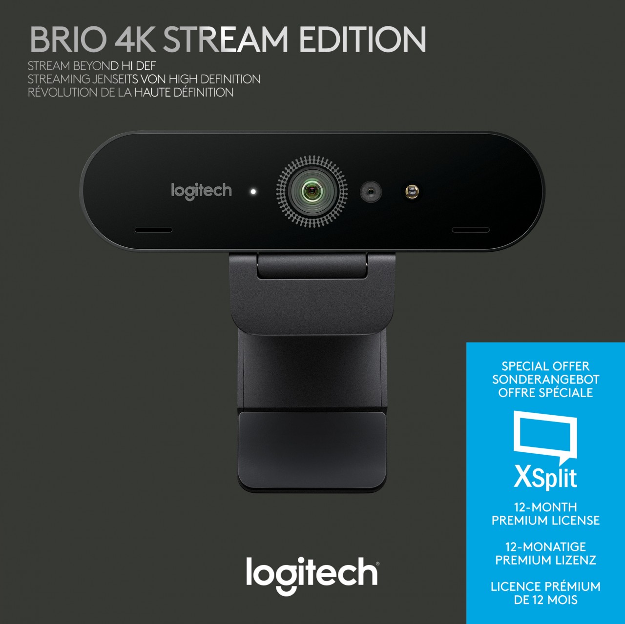 Logitech Webcam BRIO Stream, 4K Ultra HD, schwarz 4096x2160, 30 FPS, USB, Privacy Shutter, Software, Retail Logitech Webcam BRIO Stream, 4K Ultra HD, schwarz 4096x2160, 30 FPS, USB, Privacy Shutter, Software, Retail von Logitech