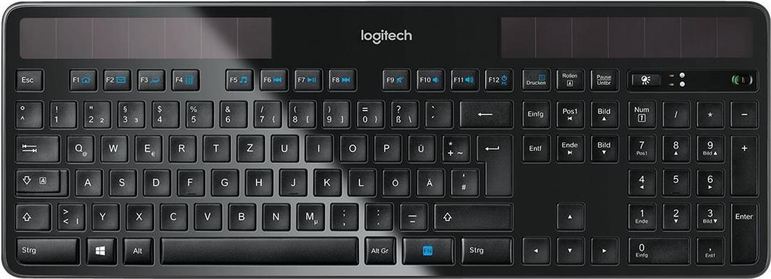 Logitech Wireless Solar Keyboard K750 - Tastatur - drahtlos - 2,4 GHz - kabelloser Empfänger (USB) - Deutsch (920-002916) von Logitech