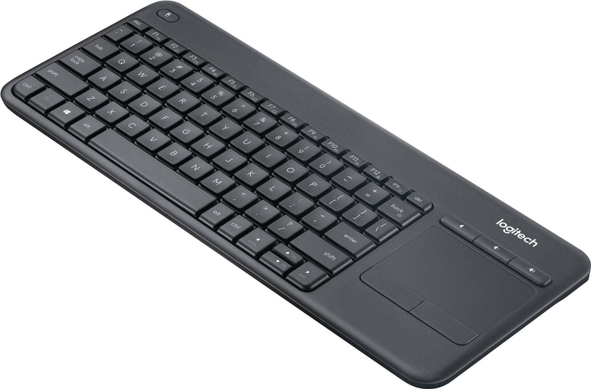 Logitech Wireless Touch Keyboard K400 Plus - Tastatur - drahtlos - 2.4 GHz - Tschechisch - Schwarz von Logitech