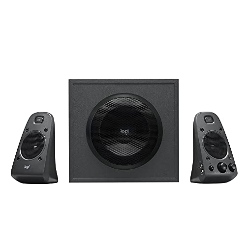 Logitech Z625 2.1 Lautsprecher-System mit Subwoofer, THX-zertifiziert, 400 Watt Spitzenleistung, 3.5 mm Eingang, Cinch- & Optischer Eingang, EU Stecker, PC/TV/Tablet/PS4/Xbox/Wii - Schwarz von Logitech