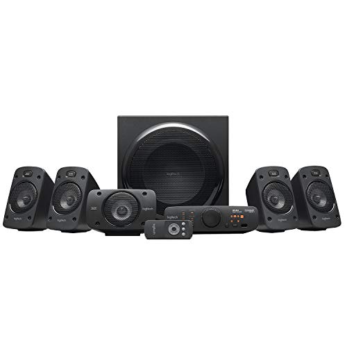 Logitech Z906 5.1 Sound System, Lautsprecher mit 1000 Watt Surround Sound, THX, Mehrere Audio-Eingänge, Fernbedienung, EU Stecker, PC/PS4/Xbox/Stereo-Anlage/TV/Smartphone/Tablet - Schwarz von Logitech