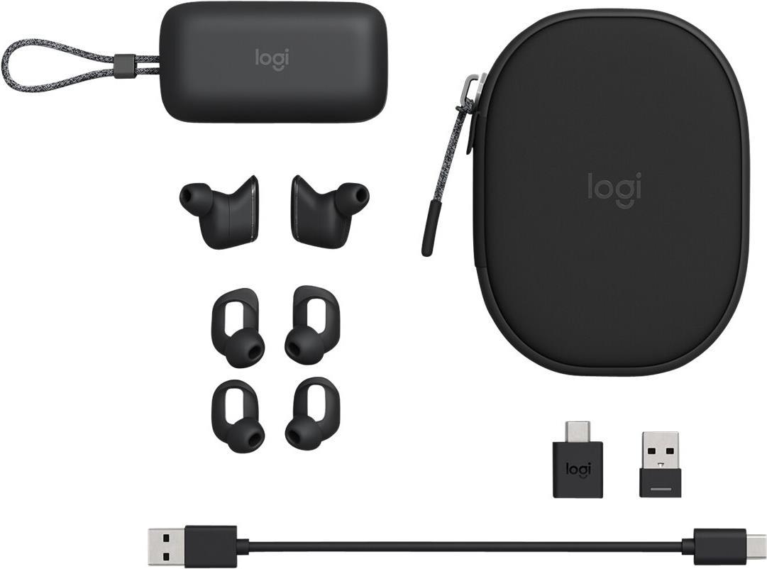 Logitech Zone True Wireless - True Wireless-Kopfhörer mit Mikrofon - im Ohr - Bluetooth - aktive Rauschunterdrückung - Graphite von Logitech