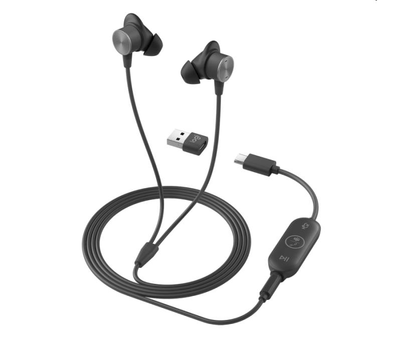 Logitech Zone Wired Earbuds USB-Headset, schwarz [MS zertifiziert] von Logitech