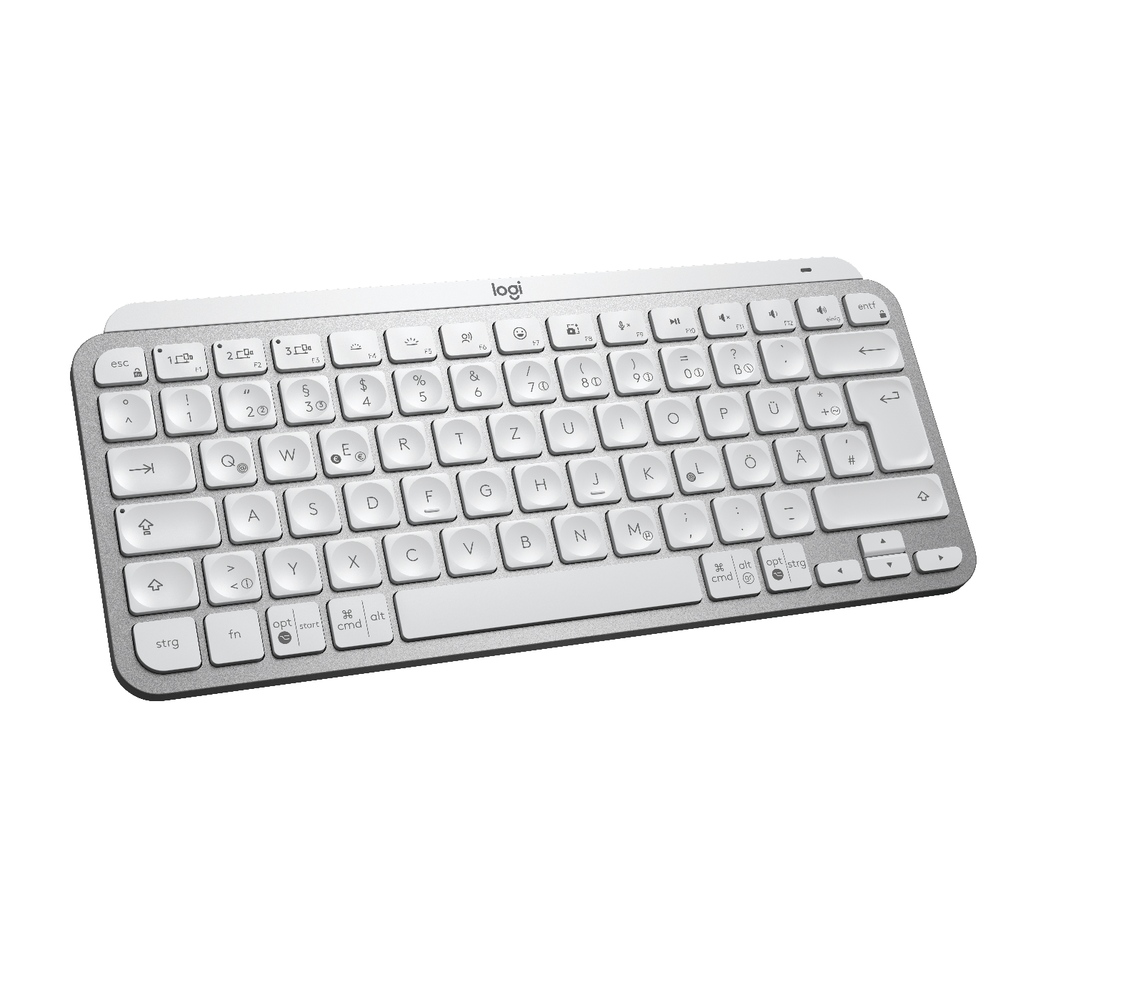 MX Keys Mini Minimalistische kabellose Tastatur mit Tastenbeleuchtung - Hellgrau Deutsch (Qwertz) Two Year Extended Warranty von Logitech