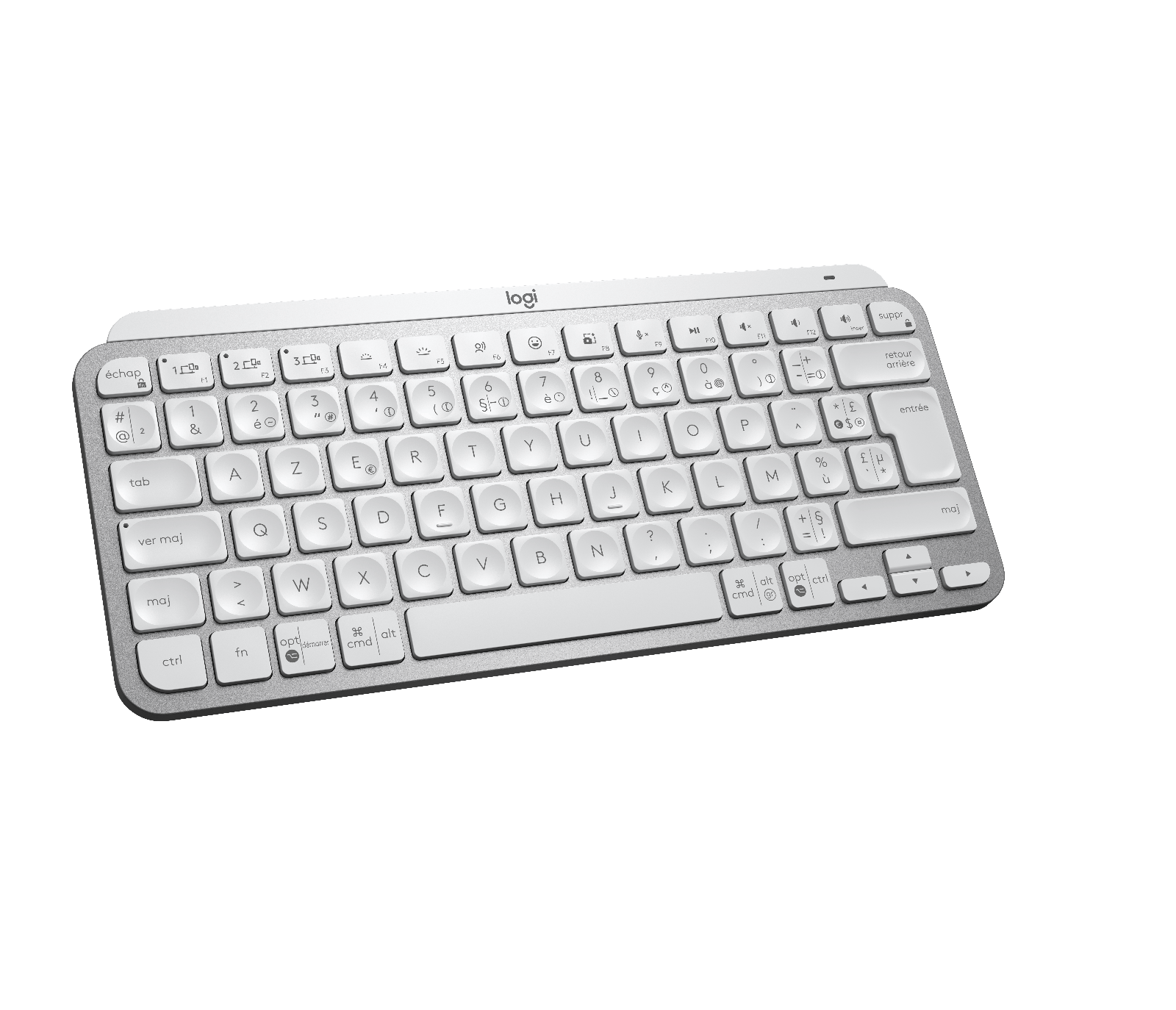 MX Keys Mini Minimalistische kabellose Tastatur mit Tastenbeleuchtung - Hellgrau Français (Azerty) Two Year Extended Warranty von Logitech