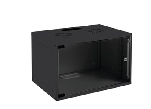 Logon RUM12U40MNBL Rack zur Wandmontage, 12 U, Schwarz, Regal (Wandmontage, 12 U, Stahl, Glas, Stahl, Schwarz) von Logon