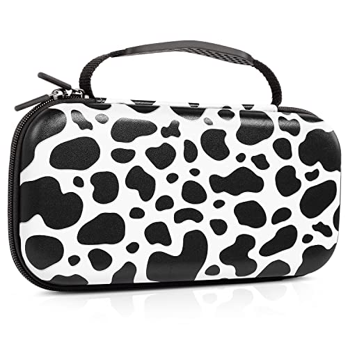 Carrying Case for Nintendo Switch/Switch OLED Model (2021), Lokigo Portable Travel Girls Carry Case Protective Hard Shell with 20 Game Card Cartridges for Switch Console & Accessories, Cow Print von Lokigo
