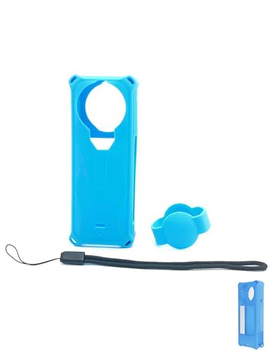 Silikon-Schutzhülle für Insta.360 X5, kompatibel mit Insta.360 X5 Objektivdeckel, weiche Silikonabdeckung, Schutzhülle für Insta.360 X5 Zubehör (Blau) von Lokyoyo