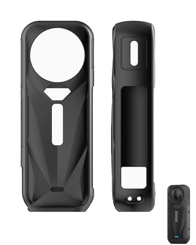 Silikon-Schutzhülle für Insta.360 X5, kompatibel mit Insta.360 X5 Objektivdeckel, weiche Silikonabdeckung, Schutzhülle für Insta.360 X5 Zubehör (Schwarz1) von Lokyoyo